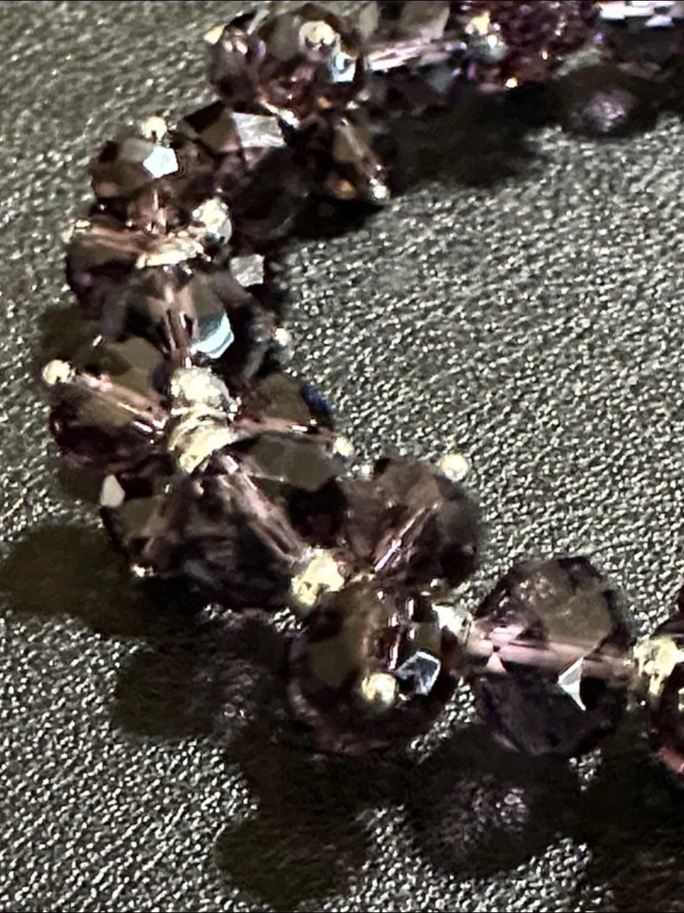 Purple Faceted Crystal Cluster Stretch Vintage Bracelet